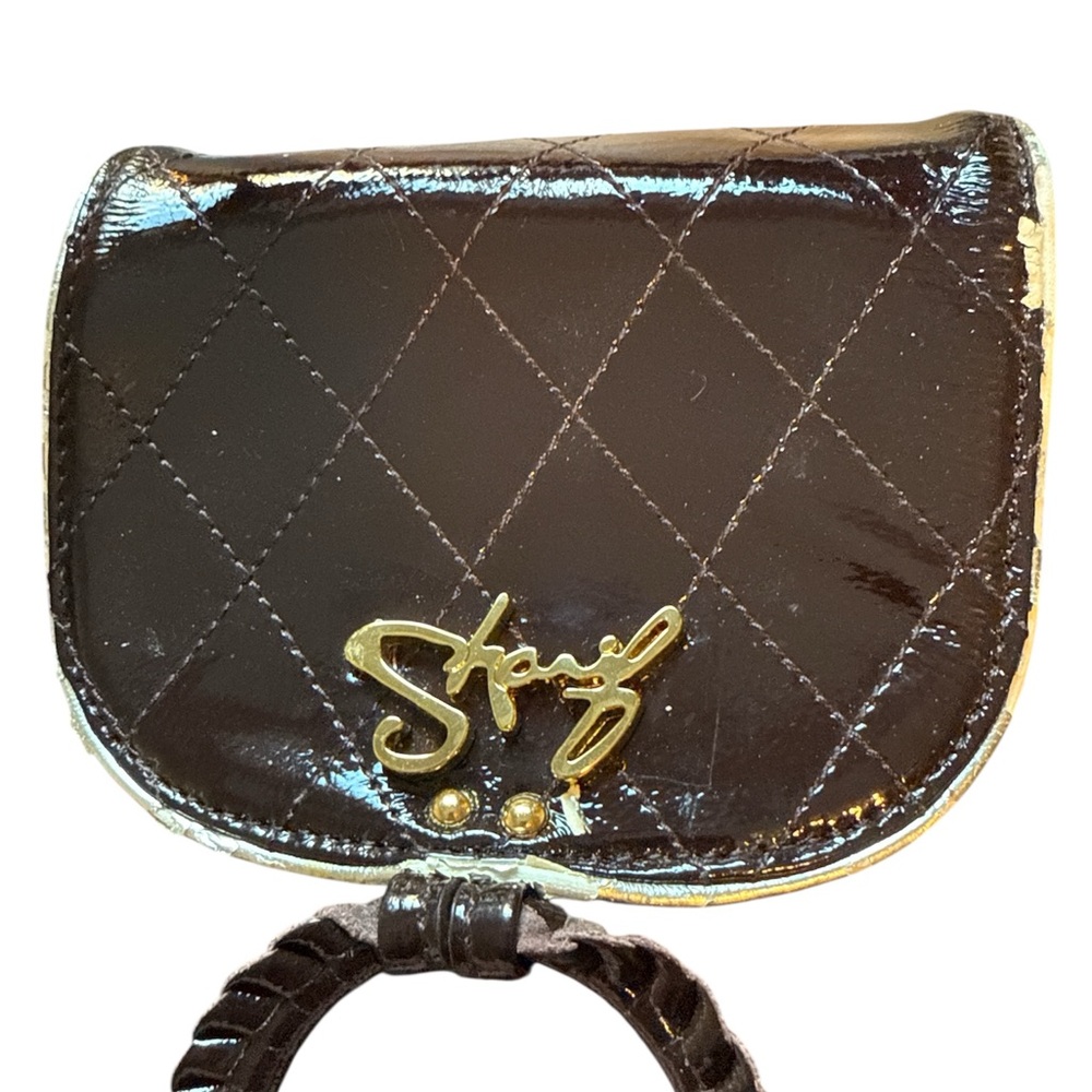 Sharif Sequin Leather Shoulder Bag Brown Teal Tassel Hobo - Picture 5 of 6